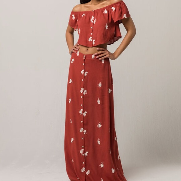 Tilly's Dresses & Skirts - Tillys Bohemian Two Piece Set - Crop Top and Maxi